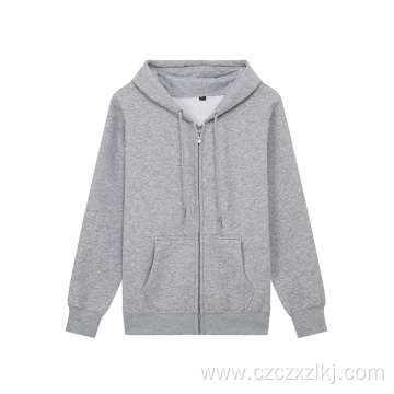 Fleece zipper thick solid color sweater